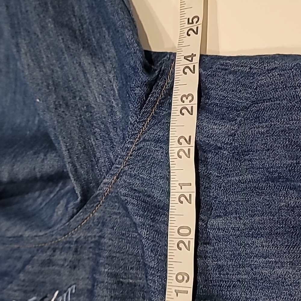 City Blue Chambray Embroidered Patriotic Stars Shirt Blue 18W - Picture 11 of 11